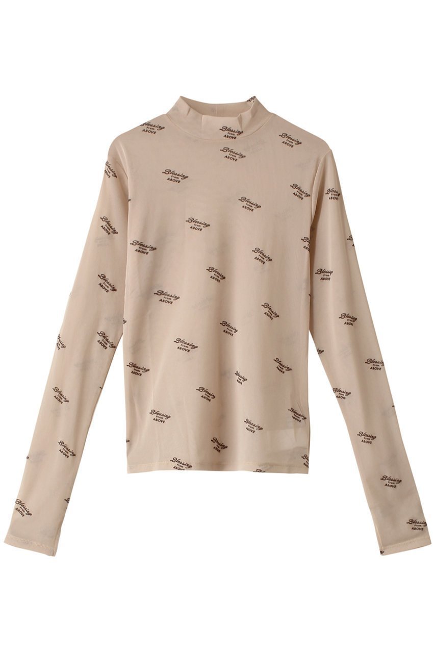 【メゾンスペシャル/MAISON SPECIAL】のBLESSING Flocky Print Turtleneck Tops/BLESSINGフロッキータートルトップス インテリア・キッズ・メンズ・レディースファッション・服の通販 founy(ファニー) 　ファッション　Fashion　レディースファッション　Fashion for Women　トップス・カットソー　Cut & Sew Tops　シャツ・ブラウス・オフィスカジュアル　Elegant Blouses & Button-Ups　ロングTシャツ・Tシャツ　Longline T-Shirts & Tees　カットソー・ベーシックTシャツ　Cut-and-Sewn Tops / Stretch Tees & Basics　タートルネック・ハイネックトップス　Turtlenecks & High-Neck Tops　グラフィック　Graphic, Graphic Design　ジャケット　Jacket, Outerwear　スタイリッシュ　Stylish, Fashionable　スリーブ　Sleeve, Long Sleeve / Short Sleeve　羽織　Haori, Light Jacket　メッシュ　Mesh, Net Fabric　ロング　Long, Long-Length　BGE(ベージュ)|ID: prp329100004928532 ipo3291000000036983760