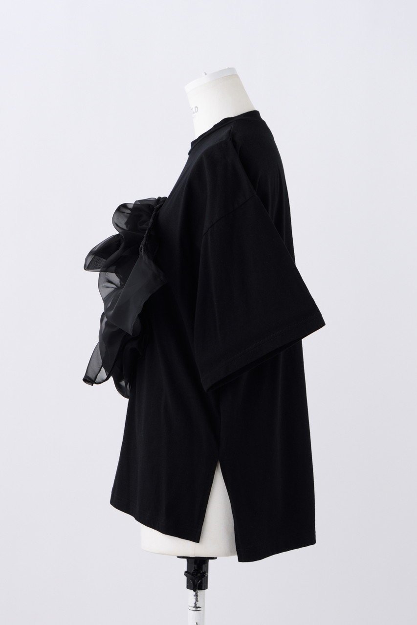 【エンフォルド/ENFOLD】のRoyal Organic オーガンジー T/SH Tシャツ 人気、トレンドファッション・服の通販 founy(ファニー) 　ファッション　Fashion　レディースファッション　Fashion for Women　トップス・カットソー　Cut & Sew Tops　シャツ・ブラウス・オフィスカジュアル　Elegant Blouses & Button-Ups　ロングTシャツ・Tシャツ　Longline T-Shirts & Tees　カットソー・ベーシックTシャツ　Cut-and-Sewn Tops / Stretch Tees & Basics　オーガンジー　Organza Fabric　ギャザー　Gathered, Ruffled　ショート　Short, Short Length　スリーブ　Sleeve, Long Sleeve / Short Sleeve　ティアード　Tiered, Tiered Style　モチーフ　Motif, Design Theme　other-2|ID: prp329100004928563 ipo3291000000036984075