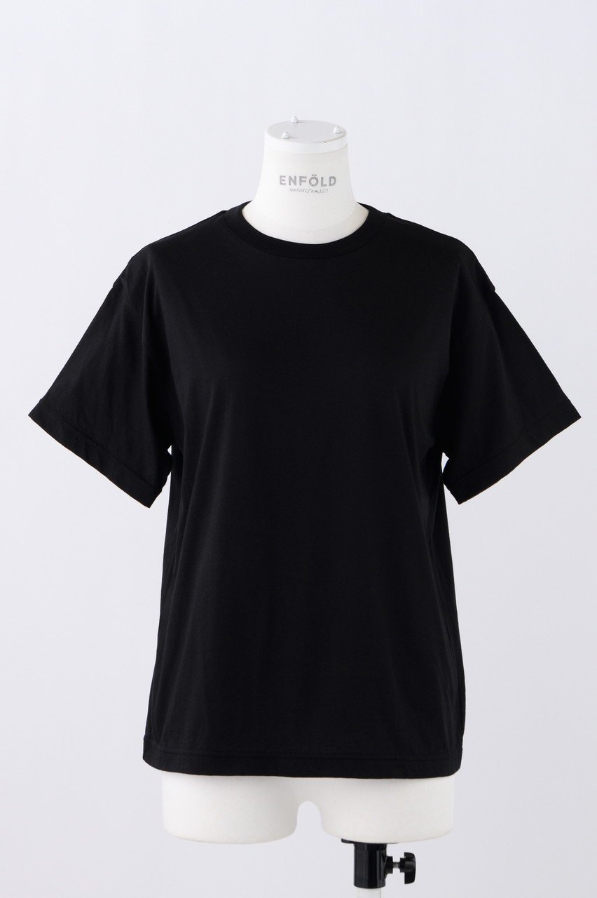 【エンフォルド/ENFOLD】のRoyal Organic ENFOLD Basic T/SH Tシャツ インテリア・キッズ・メンズ・レディースファッション・服の通販 founy(ファニー) 　ファッション　Fashion　レディースファッション　Fashion for Women　トップス・カットソー　Cut & Sew Tops　シャツ・ブラウス・オフィスカジュアル　Elegant Blouses & Button-Ups　ロングTシャツ・Tシャツ　Longline T-Shirts & Tees　カットソー・ベーシックTシャツ　Cut-and-Sewn Tops / Stretch Tees & Basics　ショート　Short, Short Length　スリーブ　Sleeve, Long Sleeve / Short Sleeve　プリント　Print, Printed Pattern　ベーシック　Basic, Essential　ワンポイント　One Point, Statement Accent　ブラック|ID: prp329100004928566 ipo3291000000036984099