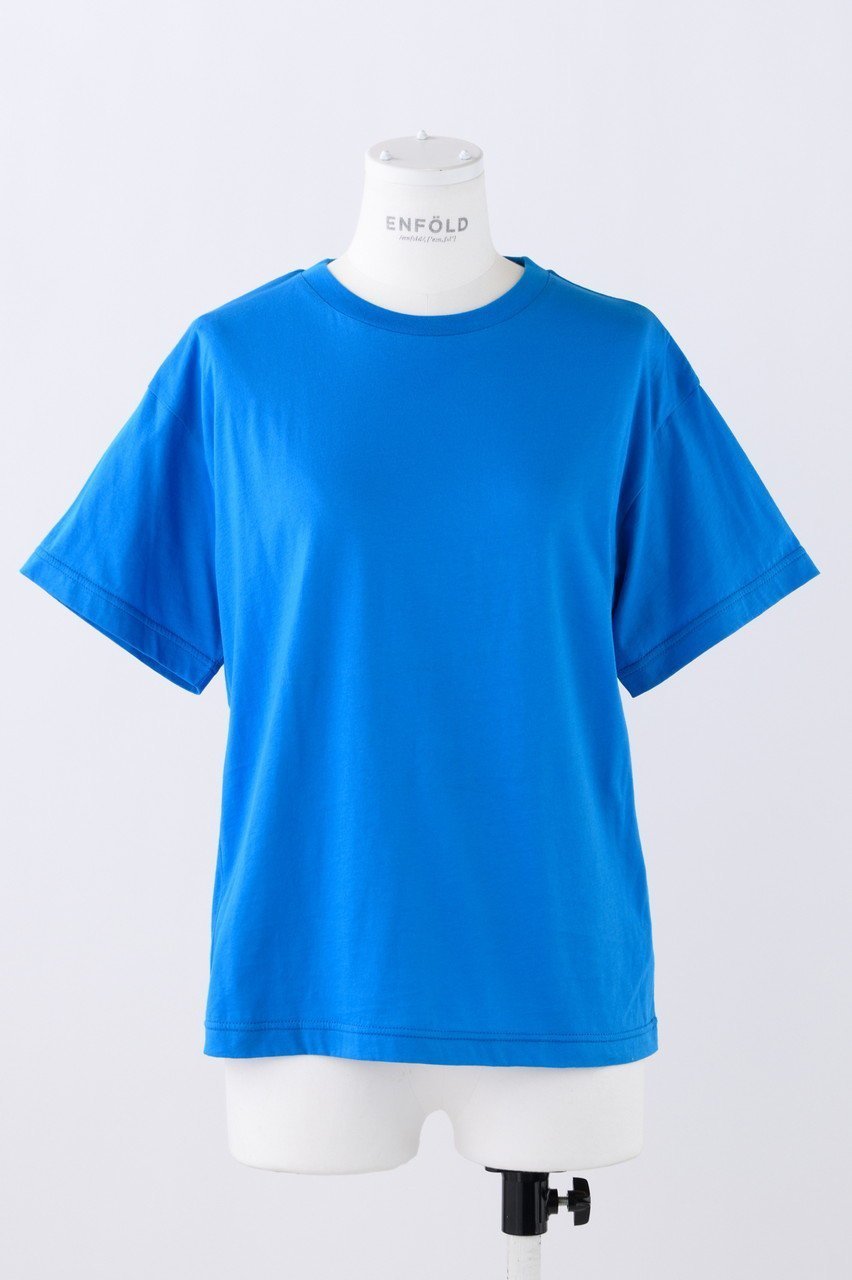 【エンフォルド/ENFOLD】のRoyal Organic ENFOLD Basic T/SH Tシャツ インテリア・キッズ・メンズ・レディースファッション・服の通販 founy(ファニー) 　ファッション　Fashion　レディースファッション　Fashion for Women　トップス・カットソー　Cut & Sew Tops　シャツ・ブラウス・オフィスカジュアル　Elegant Blouses & Button-Ups　ロングTシャツ・Tシャツ　Longline T-Shirts & Tees　カットソー・ベーシックTシャツ　Cut-and-Sewn Tops / Stretch Tees & Basics　ショート　Short, Short Length　スリーブ　Sleeve, Long Sleeve / Short Sleeve　プリント　Print, Printed Pattern　ベーシック　Basic, Essential　ワンポイント　One Point, Statement Accent　ブルー|ID: prp329100004928566 ipo3291000000036984104