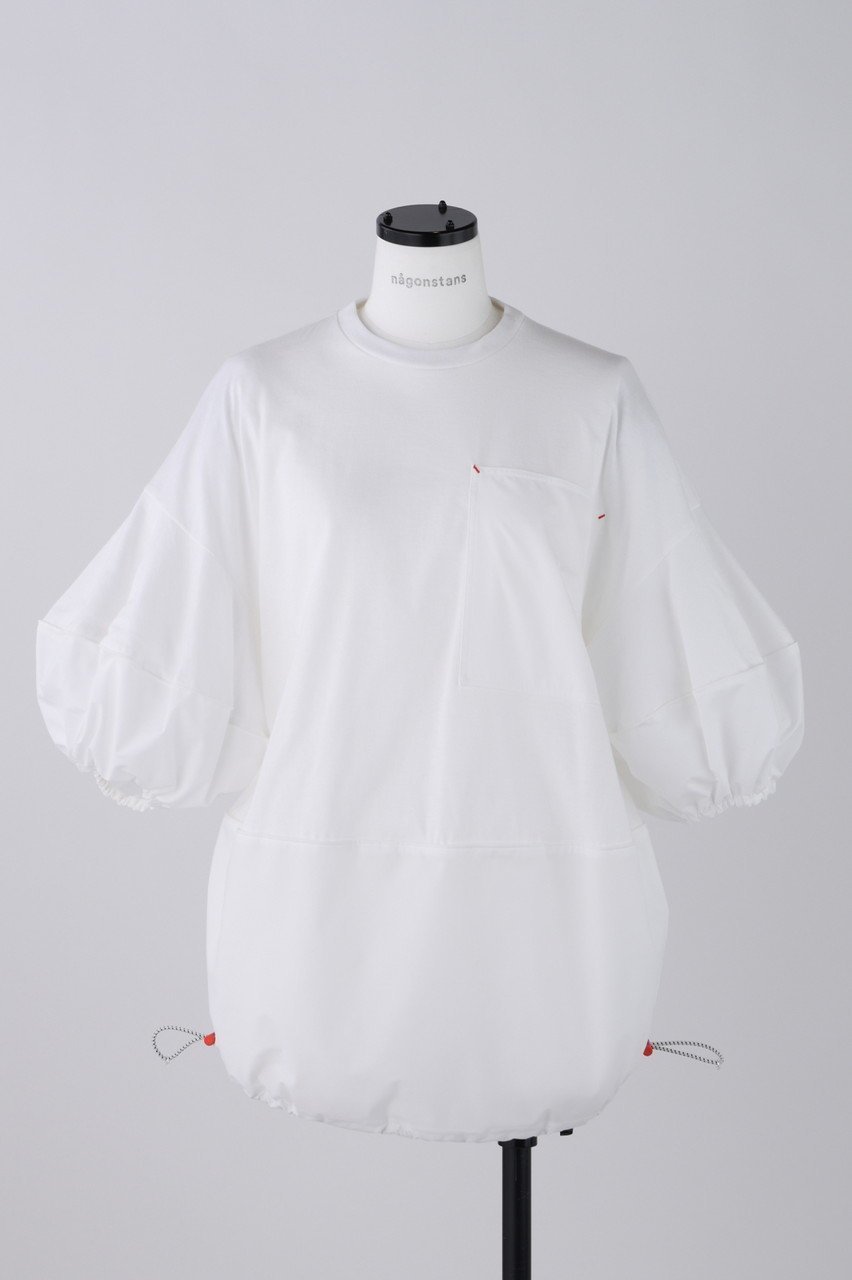 【ナゴンスタンス/nagonstans】のソフト天竺 ドロストバルーン T/SH Tシャツ 人気、トレンドファッション・服の通販 founy(ファニー) 　ファッション　Fashion　レディースファッション　Fashion for Women　トップス・カットソー　Cut & Sew Tops　シャツ・ブラウス・オフィスカジュアル　Elegant Blouses & Button-Ups　ロングTシャツ・Tシャツ　Longline T-Shirts & Tees　カットソー・ベーシックTシャツ　Cut-and-Sewn Tops / Stretch Tees & Basics　コンビ　Combo, Combination Style　ショート　Short, Short Length　スリーブ　Sleeve, Long Sleeve / Short Sleeve　パターン　Pattern, Design Print　 other-1|ID: prp329100004928587 ipo3291000000036984365