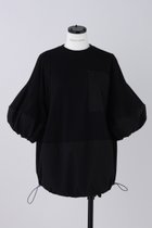【ナゴンスタンス/nagonstans】のソフト天竺 ドロストバルーン T/SH Tシャツ 人気、トレンドファッション・服の通販 founy(ファニー) ファッション Fashion レディースファッション Fashion for Women トップス・カットソー Cut & Sew Tops シャツ・ブラウス・オフィスカジュアル Elegant Blouses & Button-Ups ロングTシャツ・Tシャツ Longline T-Shirts & Tees カットソー・ベーシックTシャツ Cut-and-Sewn Tops / Stretch Tees & Basics コンビ Combo, Combination Style ショート Short, Short Length スリーブ Sleeve, Long Sleeve / Short Sleeve パターン Pattern, Design Print thumbnail Black|ID: prp329100004928587 ipo3291000000036984369