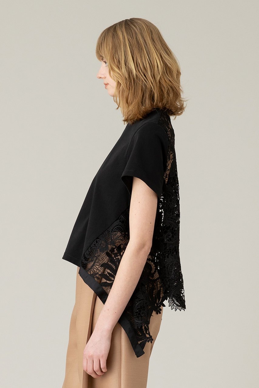 【アルアバイル/allureville】の【Loulou Willoughby】レースドッキングプルオーバー 人気、トレンドファッション・服の通販 founy(ファニー) 　ファッション　Fashion　レディースファッション　Fashion for Women　トップス・カットソー　Cut & Sew Tops　シャツ・ブラウス・オフィスカジュアル　Elegant Blouses & Button-Ups　ロングTシャツ・Tシャツ　Longline T-Shirts & Tees　カジュアルプルオーバー・ニットトップス　Pullovers & Knit Tops / Casual Pullovers　カットソー・ベーシックTシャツ　Cut-and-Sewn Tops / Stretch Tees & Basics　エレガント 上品　Elegant　ショート　Short, Short Length　シンプル　Simple, Minimal　スカラップ　Scallop, Scalloped Edge　スリーブ　Sleeve, Long Sleeve / Short Sleeve　レース　Lace, Lace Fabric　other-8|ID: prp329100004928622 ipo3291000000036984868