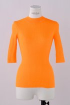 【エンフォルド/ENFOLD】のリブスタンドN/C 5分袖 人気、トレンドファッション・服の通販 founy(ファニー) ファッション Fashion レディースファッション Fashion for Women トップス・カットソー Cut & Sew Tops シャツ・ブラウス・オフィスカジュアル Elegant Blouses & Button-Ups ロングTシャツ・Tシャツ Longline T-Shirts & Tees カットソー・ベーシックTシャツ Cut-and-Sewn Tops / Stretch Tees & Basics ショート Short, Short Length シンプル Simple, Minimal スリーブ Sleeve, Long Sleeve / Short Sleeve ロング Long, Long-Length 夏 Summer thumbnail オレンジ|ID: prp329100004928638 ipo3291000000036985025