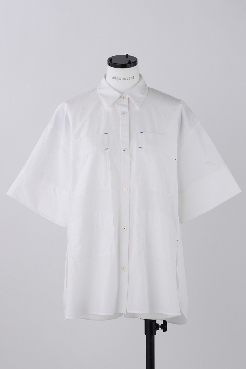 【ナゴンスタンス/nagonstans】のWashedタイプライター サイドスリット SH/シャツ インテリア・キッズ・メンズ・レディースファッション・服の通販 founy(ファニー) 　ファッション　Fashion　レディースファッション　Fashion for Women　トップス・カットソー　Cut & Sew Tops　シャツ・ブラウス・オフィスカジュアル　Elegant Blouses & Button-Ups　ロングTシャツ・Tシャツ　Longline T-Shirts & Tees　カットソー・ベーシックTシャツ　Cut-and-Sewn Tops / Stretch Tees & Basics　ショート　Short, Short Length　スリット　Slit, Slit Detail　スリーブ　Sleeve, Long Sleeve / Short Sleeve　タイプライター　Typewriter Fabric, Crisp Cotton　フロント　Front, Front Design　ヨーク　Yoke, Yoke Design　Salt|ID: prp329100004928676 ipo3291000000036985651