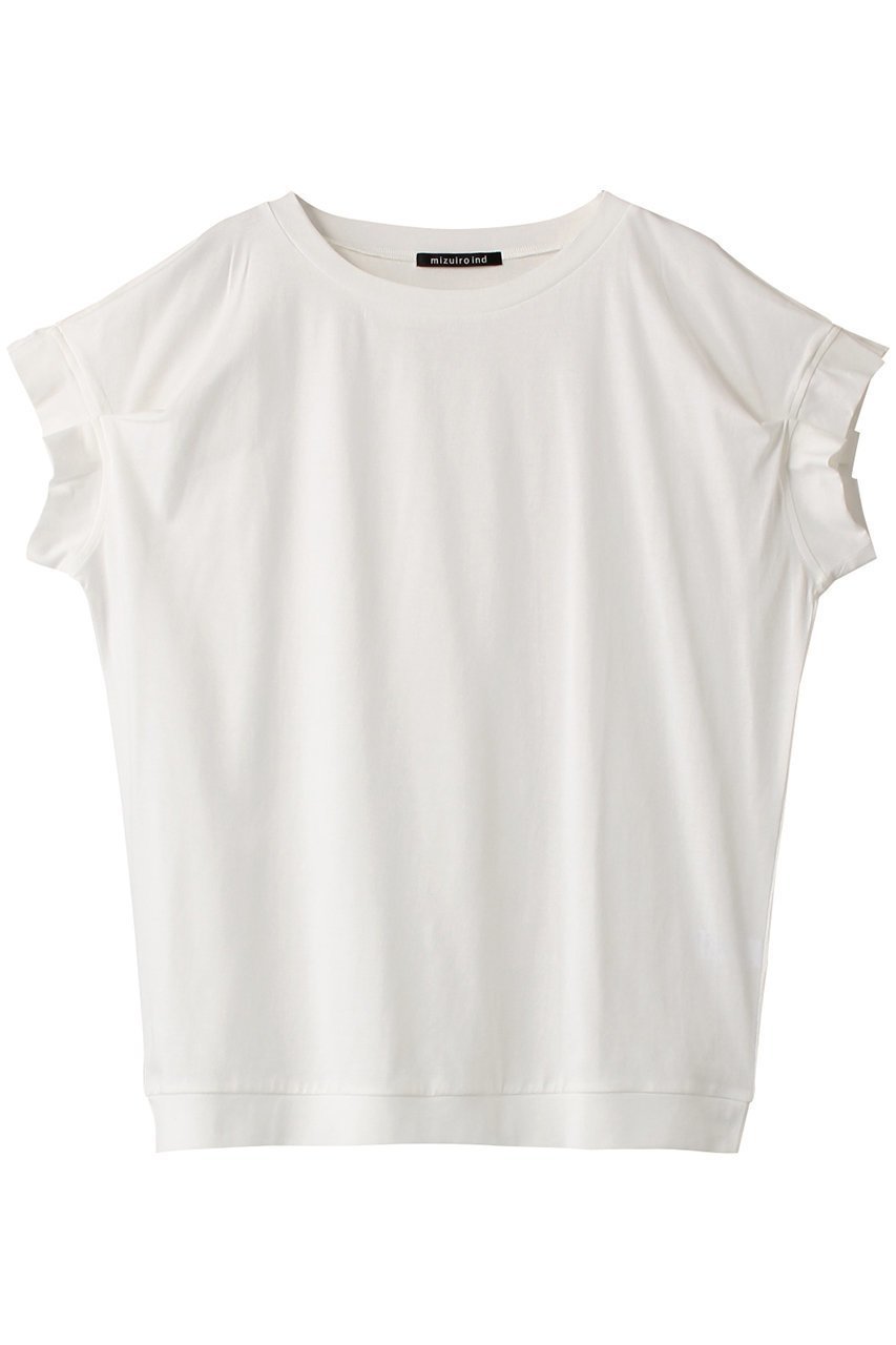 【ミズイロ インド/mizuiro ind】のfrill slv crew neck P/O プルオーバー 人気、トレンドファッション・服の通販 founy(ファニー) 　ファッション　Fashion　レディースファッション　Fashion for Women　トップス・カットソー　Cut & Sew Tops　シャツ・ブラウス・オフィスカジュアル　Elegant Blouses & Button-Ups　ロングTシャツ・Tシャツ　Longline T-Shirts & Tees　カジュアルプルオーバー・ニットトップス　Pullovers & Knit Tops / Casual Pullovers　カットソー・ベーシックTシャツ　Cut-and-Sewn Tops / Stretch Tees & Basics　サマー　Summer, Summer Style　サロペット　Overalls, Salopette　ショート　Short, Short Length　スリーブ　Sleeve, Long Sleeve / Short Sleeve　フェミニン　Feminine, Girly　フリル　Frill, Ruffle　定番　Standard, Basic Item　 other-1|ID: prp329100004928682 ipo3291000000036985758