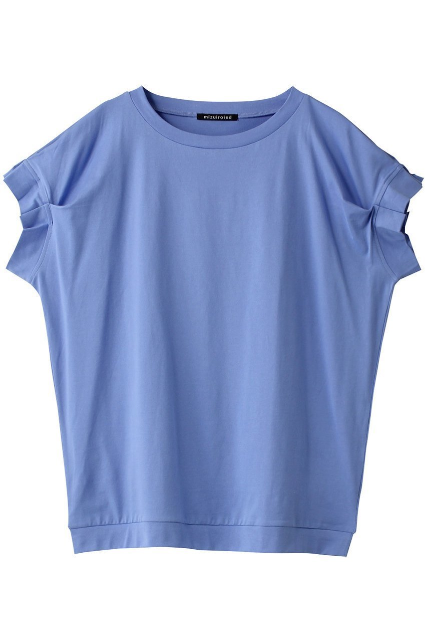 【ミズイロ インド/mizuiro ind】のfrill slv crew neck P/O プルオーバー インテリア・キッズ・メンズ・レディースファッション・服の通販 founy(ファニー) 　ファッション　Fashion　レディースファッション　Fashion for Women　トップス・カットソー　Cut & Sew Tops　シャツ・ブラウス・オフィスカジュアル　Elegant Blouses & Button-Ups　ロングTシャツ・Tシャツ　Longline T-Shirts & Tees　カジュアルプルオーバー・ニットトップス　Pullovers & Knit Tops / Casual Pullovers　カットソー・ベーシックTシャツ　Cut-and-Sewn Tops / Stretch Tees & Basics　サマー　Summer, Summer Style　サロペット　Overalls, Salopette　ショート　Short, Short Length　スリーブ　Sleeve, Long Sleeve / Short Sleeve　フェミニン　Feminine, Girly　フリル　Frill, Ruffle　定番　Standard, Basic Item　blue|ID: prp329100004928682 ipo3291000000036985764