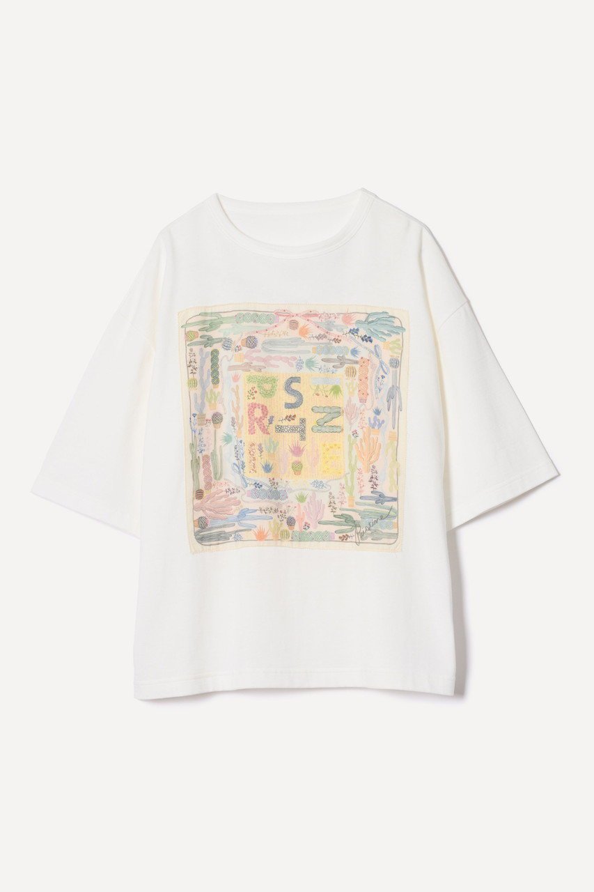 【プリスティン/PRISTINE】のcactus flowerTシャツ インテリア・キッズ・メンズ・レディースファッション・服の通販 founy(ファニー) 　ファッション　Fashion　レディースファッション　Fashion for Women　トップス・カットソー　Cut & Sew Tops　シャツ・ブラウス・オフィスカジュアル　Elegant Blouses & Button-Ups　ロングTシャツ・Tシャツ　Longline T-Shirts & Tees　カットソー・ベーシックTシャツ　Cut-and-Sewn Tops / Stretch Tees & Basics　ギャザー　Gathered, Ruffled　スリーブ　Sleeve, Long Sleeve / Short Sleeve　ハンカチ　Handkerchief, Hanky　フラワー　Flower, Floral　ロング　Long, Long-Length　ワイド　Wide, Wide Fit　春　Spring　ホワイト|ID: prp329100004928800 ipo3291000000036987267