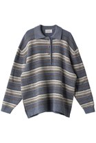 【クラネ/CLANE】のMULTI BORDER KNIT POLO TOPS/トップス 人気、トレンドファッション・服の通販 founy(ファニー) ファッション Fashion レディースファッション Fashion for Women トップス・カットソー Cut & Sew Tops ニット Knit Tops & Sweaters シャツ・ブラウス・オフィスカジュアル Elegant Blouses & Button-Ups ロングTシャツ・Tシャツ Longline T-Shirts & Tees カットソー・ベーシックTシャツ Cut-and-Sewn Tops / Stretch Tees & Basics スリーブ Sleeve, Long Sleeve / Short Sleeve トレンド Trend, Trending Now マニッシュ Mannish, Boyish ロング Long, Long-Length thumbnail BLUE|ID: prp329100004928841 ipo3291000000036987816