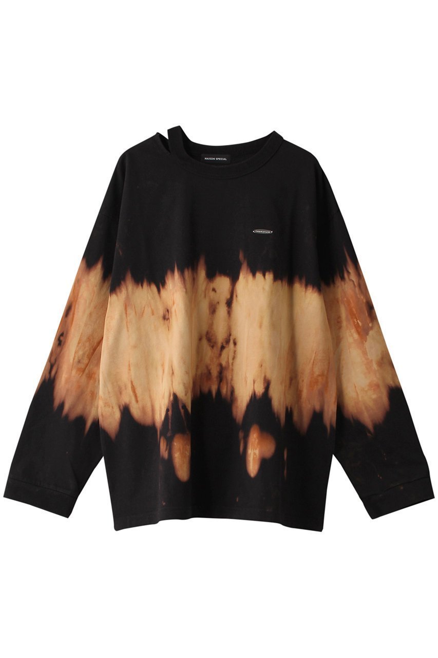 【メゾンスペシャル/MAISON SPECIAL】のTie-dye Oversized T-shirt/タイダイオーバーTEE インテリア・キッズ・メンズ・レディースファッション・服の通販 founy(ファニー) 　ファッション　Fashion　レディースファッション　Fashion for Women　トップス・カットソー　Cut & Sew Tops　シャツ・ブラウス・オフィスカジュアル　Elegant Blouses & Button-Ups　ロングTシャツ・Tシャツ　Longline T-Shirts & Tees　カットソー・ベーシックTシャツ　Cut-and-Sewn Tops / Stretch Tees & Basics　インナー　Innerwear　シンプル　Simple, Minimal　スリット　Slit, Slit Detail　スリーブ　Sleeve, Long Sleeve / Short Sleeve　プレート　Plate, Dish　ロング　Long, Long-Length　BLK(ブラック)|ID: prp329100004928845 ipo3291000000036987845