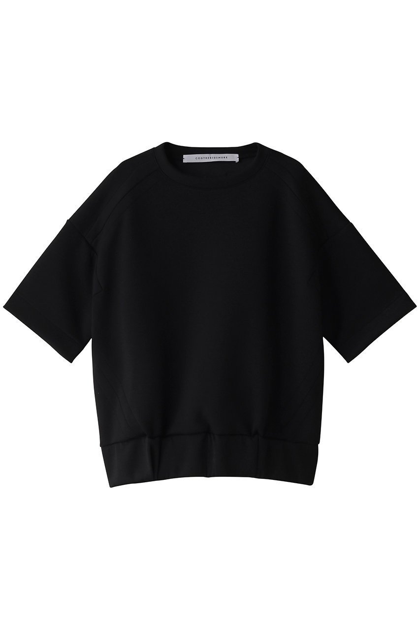 【マルティニーク/martinique】の【COGTHEBIGSMOKE】HILLARY トップ インテリア・キッズ・メンズ・レディースファッション・服の通販 founy(ファニー) 　ファッション　Fashion　レディースファッション　Fashion for Women　トップス・カットソー　Cut & Sew Tops　シャツ・ブラウス・オフィスカジュアル　Elegant Blouses & Button-Ups　ロングTシャツ・Tシャツ　Longline T-Shirts & Tees　カットソー・ベーシックTシャツ　Cut-and-Sewn Tops / Stretch Tees & Basics　ギャザー　Gathered, Ruffled　ショルダー　Shoulder, Shoulder Strap　ショート　Short, Short Length　ストレッチ　Stretch, Stretchy Fabric　スリーブ　Sleeve, Long Sleeve / Short Sleeve　半袖　Short Sleeve, Half Sleeve　ブラック|ID: prp329100004928876 ipo3291000000036988224