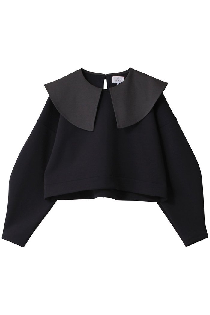 【ランバン オン ブルー/LANVIN en Bleu】のビックカラークロップドカットソー インテリア・キッズ・メンズ・レディースファッション・服の通販 founy(ファウニー) https://founy.com/ ファッション Fashion レディースファッション Fashion for Women トップス・カットソー Cut & Sew Tops シャツ・ブラウス・オフィスカジュアル Elegant Blouses & Button-Ups ロングTシャツ・Tシャツ Longline T-Shirts & Tees カットソー・ベーシックTシャツ Cut-and-Sewn Tops / Stretch Tees & Basics カットソー Cut and Sewn Top クロップド Cropped, Short Length スリット Slit, Slit Detail スリーブ Sleeve, Long Sleeve / Short Sleeve トレンド Trend, Trending Now リボン Ribbon, Bow ロング Long, Long-Length |ID: prp329100004928907 ipo3291000000036988687