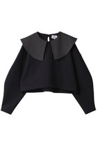 【ランバン オン ブルー/LANVIN en Bleu】のビックカラークロップドカットソー 人気、トレンドファッション・服の通販 founy(ファニー) ファッション Fashion レディースファッション Fashion for Women トップス・カットソー Cut & Sew Tops シャツ・ブラウス・オフィスカジュアル Elegant Blouses & Button-Ups ロングTシャツ・Tシャツ Longline T-Shirts & Tees カットソー・ベーシックTシャツ Cut-and-Sewn Tops / Stretch Tees & Basics カットソー Cut and Sewn Top クロップド Cropped, Short Length スリット Slit, Slit Detail スリーブ Sleeve, Long Sleeve / Short Sleeve トレンド Trend, Trending Now リボン Ribbon, Bow ロング Long, Long-Length thumbnail ネイビー|ID: prp329100004928907 ipo3291000000036988689