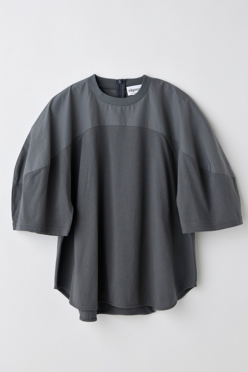 【ナゴンスタンス/nagonstans】のhalf-sleeves t-shirt/Tシャツ インテリア・キッズ・メンズ・レディースファッション・服の通販 founy(ファニー) 　ファッション　Fashion　レディースファッション　Fashion for Women　トップス・カットソー　Cut & Sew Tops　シャツ・ブラウス・オフィスカジュアル　Elegant Blouses & Button-Ups　ロングTシャツ・Tシャツ　Longline T-Shirts & Tees　カットソー・ベーシックTシャツ　Cut-and-Sewn Tops / Stretch Tees & Basics　カットソー　Cut and Sewn Top　ショート　Short, Short Length　スリーブ　Sleeve, Long Sleeve / Short Sleeve　ミックス　Mix, Mixed Style　ラウンド　Round, Round Neck　エレガント 上品　Elegant　Cloud|ID: prp329100004929016 ipo3291000000036990218