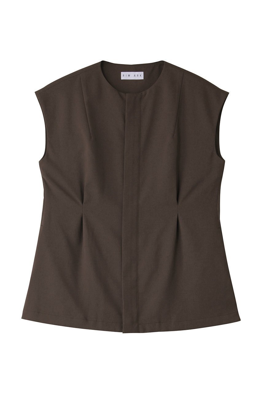 【リムアーク/RIM.ARK】のVest like tops/トップス インテリア・キッズ・メンズ・レディースファッション・服の通販 founy(ファニー) 　ファッション　Fashion　レディースファッション　Fashion for Women　アウター　Coat / Outerwear Collection　トップス・カットソー　Cut & Sew Tops　シャツ・ブラウス・オフィスカジュアル　Elegant Blouses & Button-Ups　ロングTシャツ・Tシャツ　Longline T-Shirts & Tees　ベスト&ジレ / 重ね着スタイル　Vests & Gilets　カットソー・ベーシックTシャツ　Cut-and-Sewn Tops / Stretch Tees & Basics　シェイプ　Shape, Slim Fit　ショート　Short, Short Length　ジャケット　Jacket, Outerwear　スリーブ　Sleeve, Long Sleeve / Short Sleeve　ブラウン|ID: prp329100004929035 ipo3291000000036990363