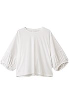 【スリー ドッツ/three dots】のプレミアムシャツ ジャージーバルーンスリーブT ホワイト|ID: prp329100004929104 ipo3291000000036990957