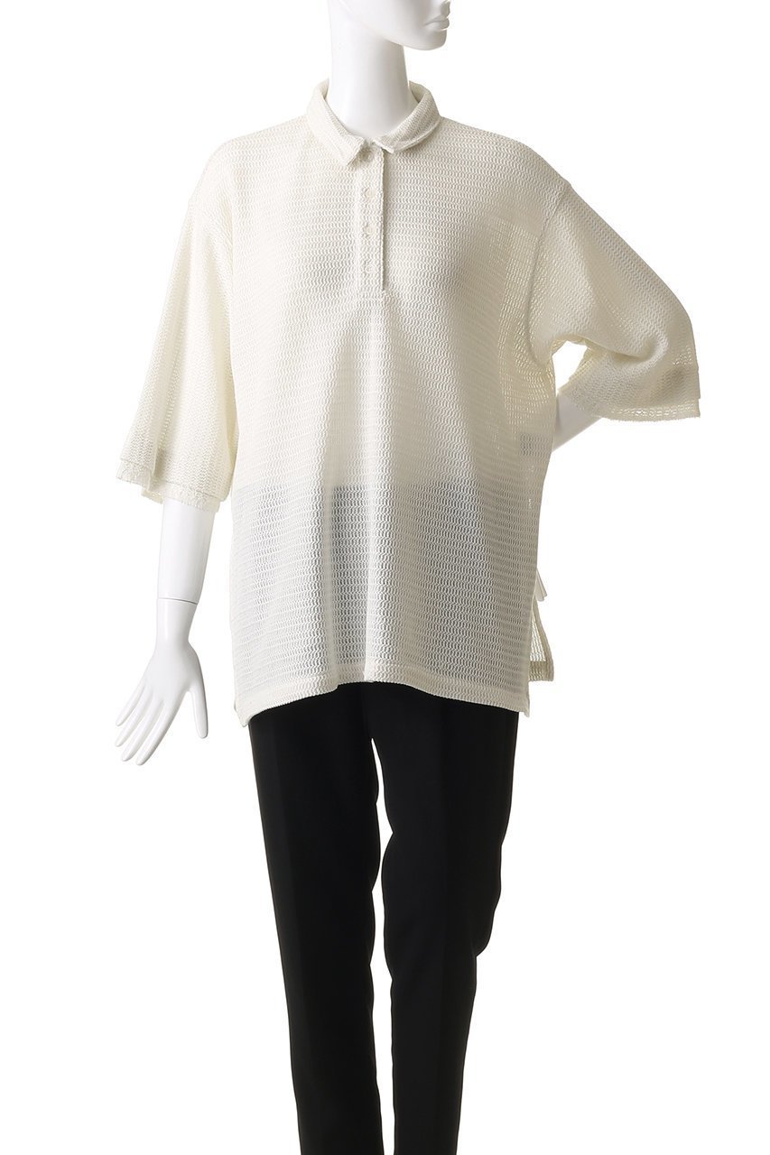 【マノフ/MANOF】のMESH POLO SHIRTS Tシャツ・カットソー 人気、トレンドファッション・服の通販 founy(ファニー) 　ファッション　Fashion　レディースファッション　Fashion for Women　トップス・カットソー　Cut & Sew Tops　シャツ・ブラウス・オフィスカジュアル　Elegant Blouses & Button-Ups　ロングTシャツ・Tシャツ　Longline T-Shirts & Tees　ポロシャツ・きれいめカジュアル　Smart-Casual Polo Tops　カットソー・ベーシックTシャツ　Cut-and-Sewn Tops / Stretch Tees & Basics　おすすめ　Recommended / Our Picks　カットソー　Cut and Sewn Top　ショート　Short, Short Length　スリット　Slit, Slit Detail　スリーブ　Sleeve, Long Sleeve / Short Sleeve　フォルム　Silhouette, Form　メッシュ　Mesh, Net Fabric　ワイド　Wide, Wide Fit　夏　Summer　other-2|ID: prp329100004929122 ipo3291000000036991093