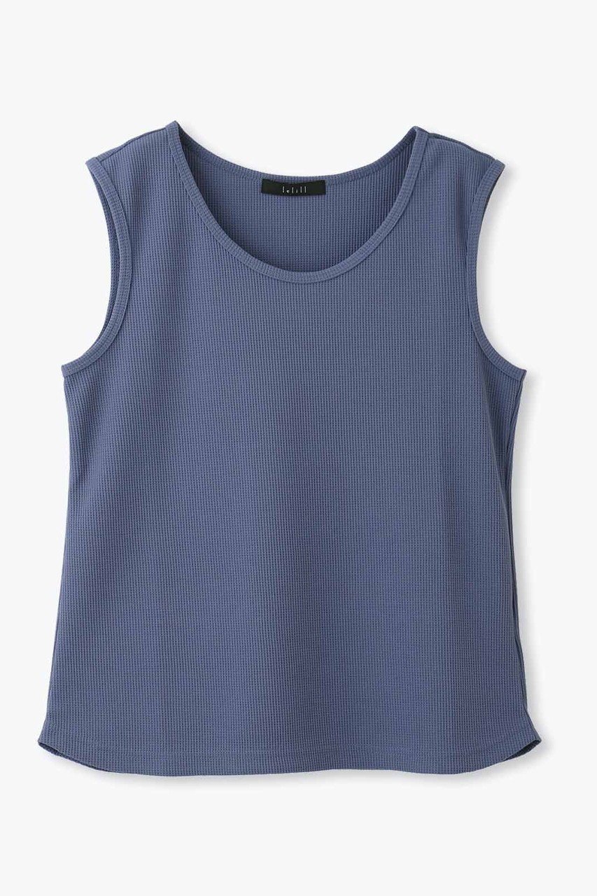 【レリル/lelill】の【日本製】ハイテクワッフル タンクトップ インテリア・キッズ・メンズ・レディースファッション・服の通販 founy(ファニー) 　ファッション　Fashion　レディースファッション　Fashion for Women　トップス・カットソー　Cut & Sew Tops　キャミソール&ノースリーブ　Camisoles & Sleeveless Tops　シャツ・ブラウス・オフィスカジュアル　Elegant Blouses & Button-Ups　ロングTシャツ・Tシャツ　Longline T-Shirts & Tees　カットソー・ベーシックTシャツ　Cut-and-Sewn Tops / Stretch Tees & Basics　キャミソール　Camisole, Spaghetti Strap Top　タンク　Tank Top, Sleeveless Top　ワッフル　Waffle, Waffle Knit　夏　Summer　定番　Standard, Basic Item　日本製　Made In Japan　ブルー|ID: prp329100004929127 ipo3291000000036991157