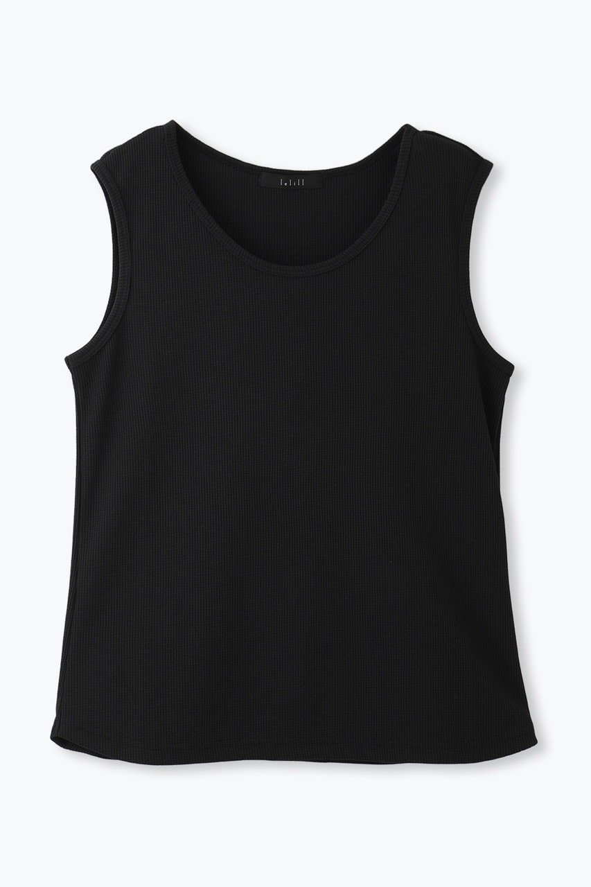 【レリル/lelill】の【日本製】ハイテクワッフル タンクトップ インテリア・キッズ・メンズ・レディースファッション・服の通販 founy(ファニー) 　ファッション　Fashion　レディースファッション　Fashion for Women　トップス・カットソー　Cut & Sew Tops　キャミソール&ノースリーブ　Camisoles & Sleeveless Tops　シャツ・ブラウス・オフィスカジュアル　Elegant Blouses & Button-Ups　ロングTシャツ・Tシャツ　Longline T-Shirts & Tees　カットソー・ベーシックTシャツ　Cut-and-Sewn Tops / Stretch Tees & Basics　キャミソール　Camisole, Spaghetti Strap Top　タンク　Tank Top, Sleeveless Top　ワッフル　Waffle, Waffle Knit　夏　Summer　定番　Standard, Basic Item　日本製　Made In Japan　ブラック|ID: prp329100004929127 ipo3291000000036991161