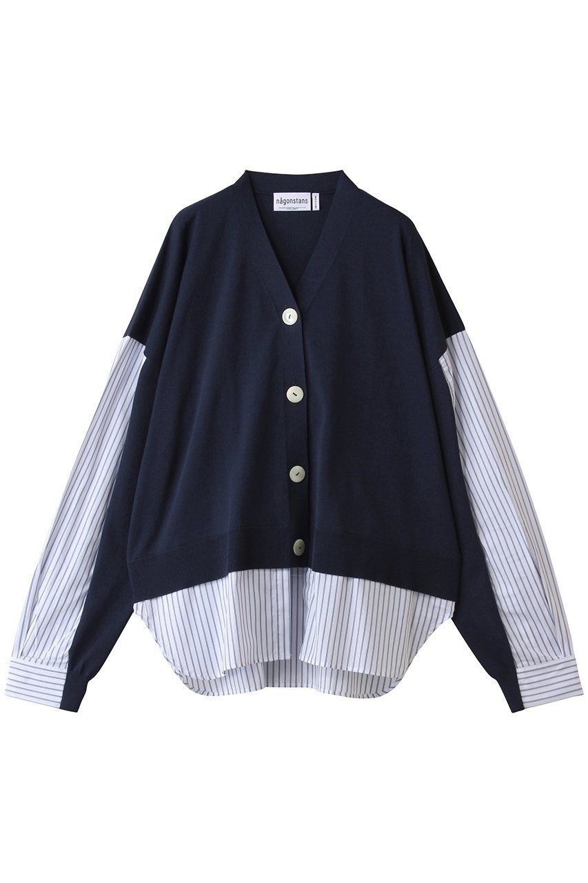 【ナゴンスタンス/nagonstans】のshirt combination cardigan/カーディガン インテリア・キッズ・メンズ・レディースファッション・服の通販 founy(ファニー) 　ファッション　Fashion　レディースファッション　Fashion for Women　トップス・カットソー　Cut & Sew Tops　カーディガン・羽織り　Layered Style Cardigans　シャツ・ブラウス・オフィスカジュアル　Elegant Blouses & Button-Ups　ロングTシャツ・Tシャツ　Longline T-Shirts & Tees　カットソー・ベーシックTシャツ　Cut-and-Sewn Tops / Stretch Tees & Basics　カーディガン　Cardigan, Knitwear　ドッキング　Docking, Mixed Material　Space|ID: prp329100004929144 ipo3291000000036991334