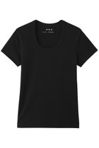 【エリオポール/heliopole】の【THREE DOTS】JESSICA ショートスリーブカットソー 人気、トレンドファッション・服の通販 founy(ファニー) ファッション Fashion レディースファッション Fashion for Women トップス・カットソー Cut & Sew Tops シャツ・ブラウス・オフィスカジュアル Elegant Blouses & Button-Ups ロングTシャツ・Tシャツ Longline T-Shirts & Tees カットソー・ベーシックTシャツ Cut-and-Sewn Tops / Stretch Tees & Basics インナー Innerwear カットソー Cut and Sewn Top ショート Short, Short Length スリーブ Sleeve, Long Sleeve / Short Sleeve ベーシック Basic, Essential ラウンド Round, Round Neck エレガント 上品 Elegant 半袖 Short Sleeve, Half Sleeve thumbnail ブラック|ID: prp329100004929151 ipo3291000000036991403