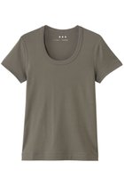 【エリオポール/heliopole】の【THREE DOTS】JESSICA ショートスリーブカットソー 人気、トレンドファッション・服の通販 founy(ファニー) ファッション Fashion レディースファッション Fashion for Women トップス・カットソー Cut & Sew Tops シャツ・ブラウス・オフィスカジュアル Elegant Blouses & Button-Ups ロングTシャツ・Tシャツ Longline T-Shirts & Tees カットソー・ベーシックTシャツ Cut-and-Sewn Tops / Stretch Tees & Basics インナー Innerwear カットソー Cut and Sewn Top ショート Short, Short Length スリーブ Sleeve, Long Sleeve / Short Sleeve ベーシック Basic, Essential ラウンド Round, Round Neck エレガント 上品 Elegant 半袖 Short Sleeve, Half Sleeve thumbnail オリーブ|ID: prp329100004929151 ipo3291000000036991408