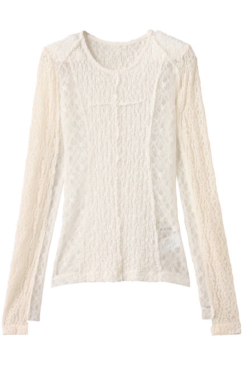 【プランク プロジェクト/PRANK PROJECT】のレーストリミングトップ / Racing Top インテリア・キッズ・メンズ・レディースファッション・服の通販 founy(ファニー) 　ファッション　Fashion　レディースファッション　Fashion for Women　トップス・カットソー　Cut & Sew Tops　シャツ・ブラウス・オフィスカジュアル　Elegant Blouses & Button-Ups　ロングTシャツ・Tシャツ　Longline T-Shirts & Tees　カットソー・ベーシックTシャツ　Cut-and-Sewn Tops / Stretch Tees & Basics　おすすめ　Recommended / Our Picks　インナー　Innerwear　コンパクト　Compact, Small Size　ストレッチ　Stretch, Stretchy Fabric　スリーブ　Sleeve, Long Sleeve / Short Sleeve　デニム　Denim, Jeans Material　トリミング　Trimming, Decorative Edge　ドッキング　Docking, Mixed Material　ボトム　Bottoms, Lower Wear　レース　Lace, Lace Fabric　ロング　Long, Long-Length　IVR(アイボリー)|ID: prp329100004929166 ipo3291000000036991533