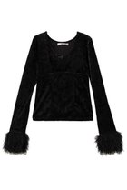 【プランク プロジェクト/PRANK PROJECT】のファースリーブベロアトップ / Fur Sleeve Velour Top 人気、トレンドファッション・服の通販 founy(ファニー) ファッション Fashion レディースファッション Fashion for Women トップス・カットソー Cut & Sew Tops シャツ・ブラウス・オフィスカジュアル Elegant Blouses & Button-Ups ロングTシャツ・Tシャツ Longline T-Shirts & Tees カットソー・ベーシックTシャツ Cut-and-Sewn Tops / Stretch Tees & Basics ベロアトップス Velour Tops / Velvet-Look Items おすすめ Recommended / Our Picks コンシャス Conscious, Bodycon シンプル Simple, Minimal ジャケット Jacket, Outerwear スリーブ Sleeve, Long Sleeve / Short Sleeve フェイクファー Faux Fur, Imitation Fur ベロア Velour, Soft Velvet ロング Long, Long-Length thumbnail BLK(ブラック)|ID: prp329100004929171 ipo3291000000036991575