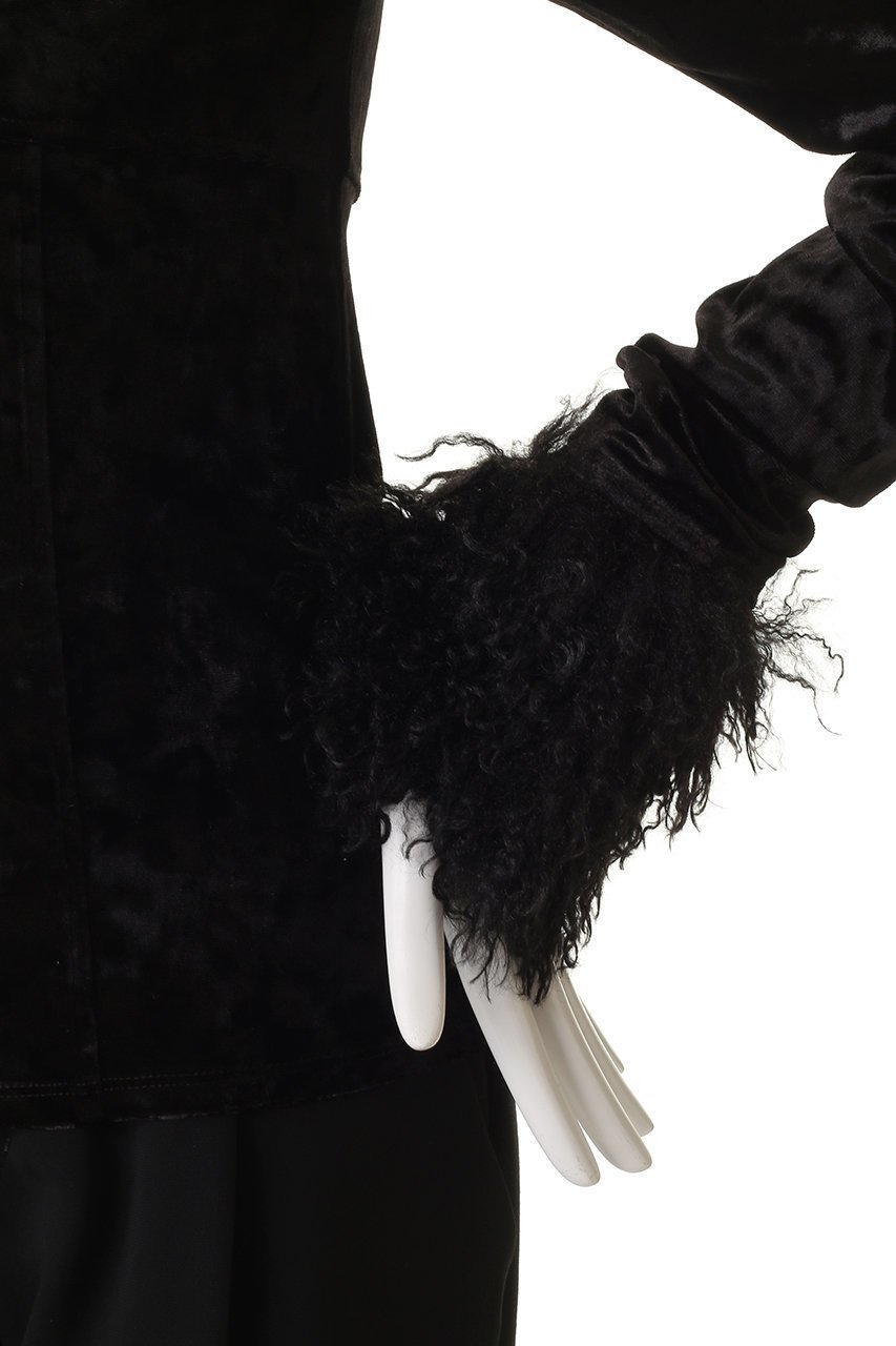 【プランク プロジェクト/PRANK PROJECT】のファースリーブベロアトップ / Fur Sleeve Velour Top 人気、トレンドファッション・服の通販 founy(ファニー) 　ファッション　Fashion　レディースファッション　Fashion for Women　トップス・カットソー　Cut & Sew Tops　シャツ・ブラウス・オフィスカジュアル　Elegant Blouses & Button-Ups　ロングTシャツ・Tシャツ　Longline T-Shirts & Tees　カットソー・ベーシックTシャツ　Cut-and-Sewn Tops / Stretch Tees & Basics　ベロアトップス　Velour Tops / Velvet-Look Items　おすすめ　Recommended / Our Picks　コンシャス　Conscious, Bodycon　シンプル　Simple, Minimal　ジャケット　Jacket, Outerwear　スリーブ　Sleeve, Long Sleeve / Short Sleeve　フェイクファー　Faux Fur, Imitation Fur　ベロア　Velour, Soft Velvet　ロング　Long, Long-Length　other-5|ID: prp329100004929171 ipo3291000000036991586