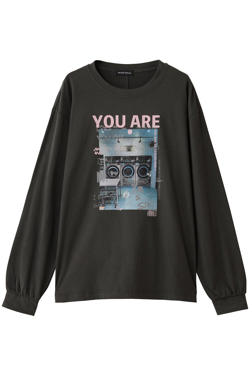 【メゾンスペシャル/MAISON SPECIAL】のLaundry Photo Long Sleeve T-shirt/ランドリーフォトロンTEE インテリア・キッズ・メンズ・レディースファッション・服の通販 founy(ファニー) 　ファッション　Fashion　レディースファッション　Fashion for Women　トップス・カットソー　Cut & Sew Tops　シャツ・ブラウス・オフィスカジュアル　Elegant Blouses & Button-Ups　ロングTシャツ・Tシャツ　Longline T-Shirts & Tees　カットソー・ベーシックTシャツ　Cut-and-Sewn Tops / Stretch Tees & Basics　インナー　Innerwear　カーゴパンツ　Cargo Pants, Utility Pants　グラフィック　Graphic, Graphic Design　スリーブ　Sleeve, Long Sleeve / Short Sleeve　デニム　Denim, Jeans Material　ピーチ　Peach, Soft Touch　フロント　Front, Front Design　プリント　Print, Printed Pattern　ロング　Long, Long-Length　A/W・秋冬　Autumn/Winter　C.GRY(チャコールグレー)|ID: prp329100004929192 ipo3291000000036991767