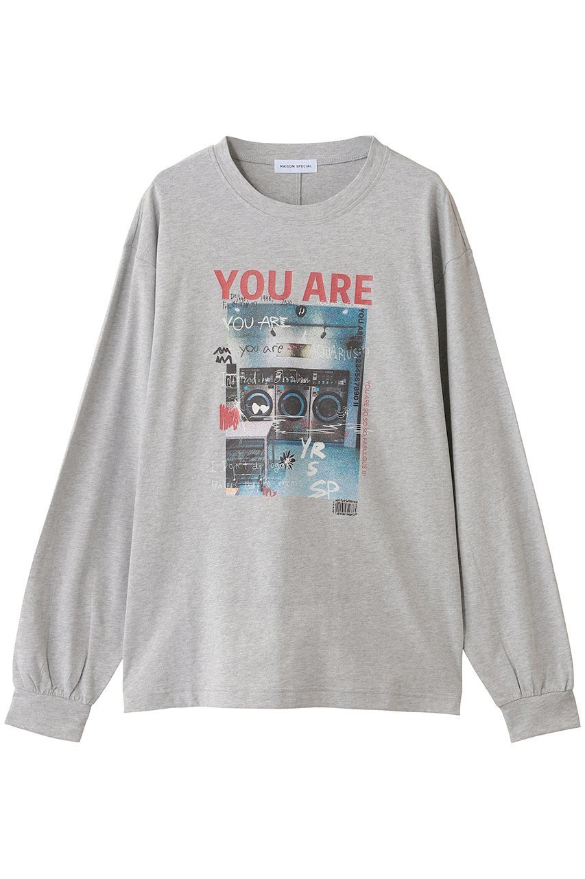 【メゾンスペシャル/MAISON SPECIAL】のLaundry Photo Long Sleeve T-shirt/ランドリーフォトロンTEE インテリア・キッズ・メンズ・レディースファッション・服の通販 founy(ファニー) 　ファッション　Fashion　レディースファッション　Fashion for Women　トップス・カットソー　Cut & Sew Tops　シャツ・ブラウス・オフィスカジュアル　Elegant Blouses & Button-Ups　ロングTシャツ・Tシャツ　Longline T-Shirts & Tees　カットソー・ベーシックTシャツ　Cut-and-Sewn Tops / Stretch Tees & Basics　インナー　Innerwear　カーゴパンツ　Cargo Pants, Utility Pants　グラフィック　Graphic, Graphic Design　スリーブ　Sleeve, Long Sleeve / Short Sleeve　デニム　Denim, Jeans Material　ピーチ　Peach, Soft Touch　フロント　Front, Front Design　プリント　Print, Printed Pattern　ロング　Long, Long-Length　A/W・秋冬　Autumn/Winter　L.GRY(ライトグレー)|ID: prp329100004929192 ipo3291000000036991771