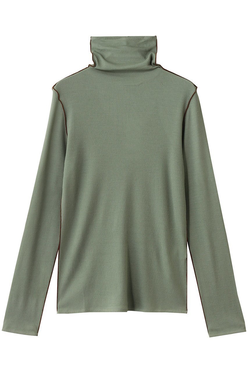 【ベイジ,/BEIGE,】のFORD(フォード)/ウール配色メローハイネックカットソー インテリア・キッズ・メンズ・レディースファッション・服の通販 founy(ファニー) 　ファッション　Fashion　レディースファッション　Fashion for Women　トップス・カットソー　Cut & Sew Tops　シャツ・ブラウス・オフィスカジュアル　Elegant Blouses & Button-Ups　ロングTシャツ・Tシャツ　Longline T-Shirts & Tees　カットソー・ベーシックTシャツ　Cut-and-Sewn Tops / Stretch Tees & Basics　インナー　Innerwear　カットソー　Cut and Sewn Top　カーディガン　Cardigan, Knitwear　ジャケット　Jacket, Outerwear　スリーブ　Sleeve, Long Sleeve / Short Sleeve　ハイネック　High Neck, Mock Neck　ロング　Long, Long-Length　Sage|ID: prp329100004929219 ipo3291000000036992065