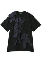 【メゾンスペシャル/MAISON SPECIAL】のTwisted Ribbon Oversize T-shirt/ツイステッドリボンオーバーTシャツ 人気、トレンドファッション・服の通販 founy(ファニー) ファッション Fashion レディースファッション Fashion for Women トップス・カットソー Cut & Sew Tops シャツ・ブラウス・オフィスカジュアル Elegant Blouses & Button-Ups ロングTシャツ・Tシャツ Longline T-Shirts & Tees カットソー・ベーシックTシャツ Cut-and-Sewn Tops / Stretch Tees & Basics ショート Short, Short Length シンプル Simple, Minimal スリーブ Sleeve, Long Sleeve / Short Sleeve タフタ Taffeta, Structured Fabric デニム Denim, Jeans Material フレア Flare, Flared モチーフ Motif, Design Theme リボン Ribbon, Bow おすすめ Recommended / Our Picks 夏 Summer thumbnail BLK(ブラック)|ID: prp329100004929220 ipo3291000000036992085