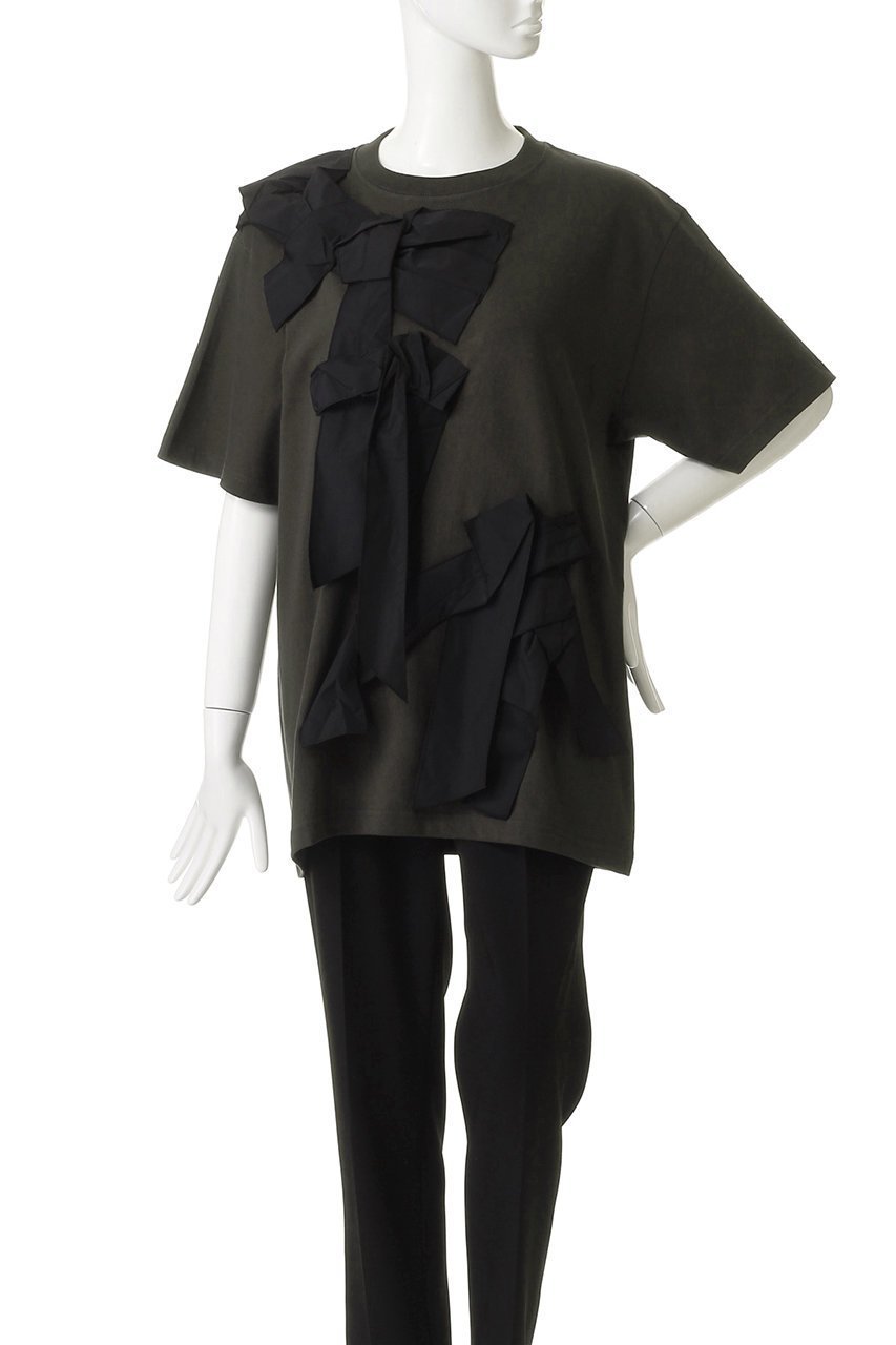【メゾンスペシャル/MAISON SPECIAL】のTwisted Ribbon Oversize T-shirt/ツイステッドリボンオーバーTシャツ 人気、トレンドファッション・服の通販 founy(ファニー) 　ファッション　Fashion　レディースファッション　Fashion for Women　トップス・カットソー　Cut & Sew Tops　シャツ・ブラウス・オフィスカジュアル　Elegant Blouses & Button-Ups　ロングTシャツ・Tシャツ　Longline T-Shirts & Tees　カットソー・ベーシックTシャツ　Cut-and-Sewn Tops / Stretch Tees & Basics　ショート　Short, Short Length　シンプル　Simple, Minimal　スリーブ　Sleeve, Long Sleeve / Short Sleeve　タフタ　Taffeta, Structured Fabric　デニム　Denim, Jeans Material　フレア　Flare, Flared　モチーフ　Motif, Design Theme　リボン　Ribbon, Bow　おすすめ　Recommended / Our Picks　夏　Summer　other-2|ID: prp329100004929220 ipo3291000000036992087