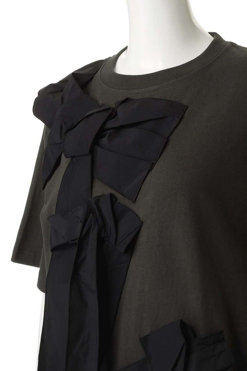 【メゾンスペシャル/MAISON SPECIAL】のTwisted Ribbon Oversize T-shirt/ツイステッドリボンオーバーTシャツ 人気、トレンドファッション・服の通販 founy(ファニー) 　ファッション　Fashion　レディースファッション　Fashion for Women　トップス・カットソー　Cut & Sew Tops　シャツ・ブラウス・オフィスカジュアル　Elegant Blouses & Button-Ups　ロングTシャツ・Tシャツ　Longline T-Shirts & Tees　カットソー・ベーシックTシャツ　Cut-and-Sewn Tops / Stretch Tees & Basics　ショート　Short, Short Length　シンプル　Simple, Minimal　スリーブ　Sleeve, Long Sleeve / Short Sleeve　タフタ　Taffeta, Structured Fabric　デニム　Denim, Jeans Material　フレア　Flare, Flared　モチーフ　Motif, Design Theme　リボン　Ribbon, Bow　おすすめ　Recommended / Our Picks　夏　Summer　other-5|ID: prp329100004929220 ipo3291000000036992093