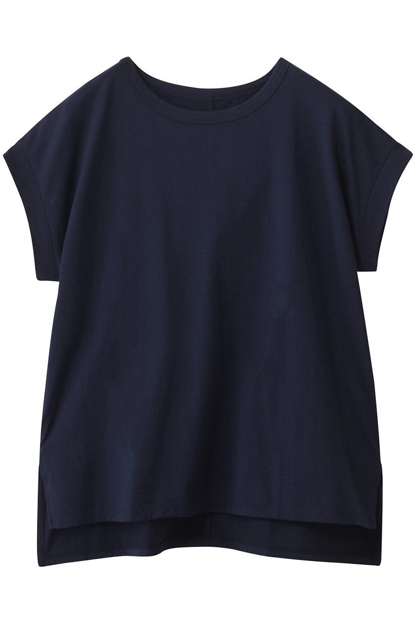 【スリー ドッツ/three dots】のロングステープルヤーンTシャツ インテリア・キッズ・メンズ・レディースファッション・服の通販 founy(ファニー) 　ファッション　Fashion　レディースファッション　Fashion for Women　トップス・カットソー　Cut & Sew Tops　シャツ・ブラウス・オフィスカジュアル　Elegant Blouses & Button-Ups　ロングTシャツ・Tシャツ　Longline T-Shirts & Tees　カットソー・ベーシックTシャツ　Cut-and-Sewn Tops / Stretch Tees & Basics　ショート　Short, Short Length　シンプル　Simple, Minimal　スリーブ　Sleeve, Long Sleeve / Short Sleeve　リゾート　Resort, Vacation Style　旅行　Travel　ネイビー|ID: prp329100004929237 ipo3291000000036992239