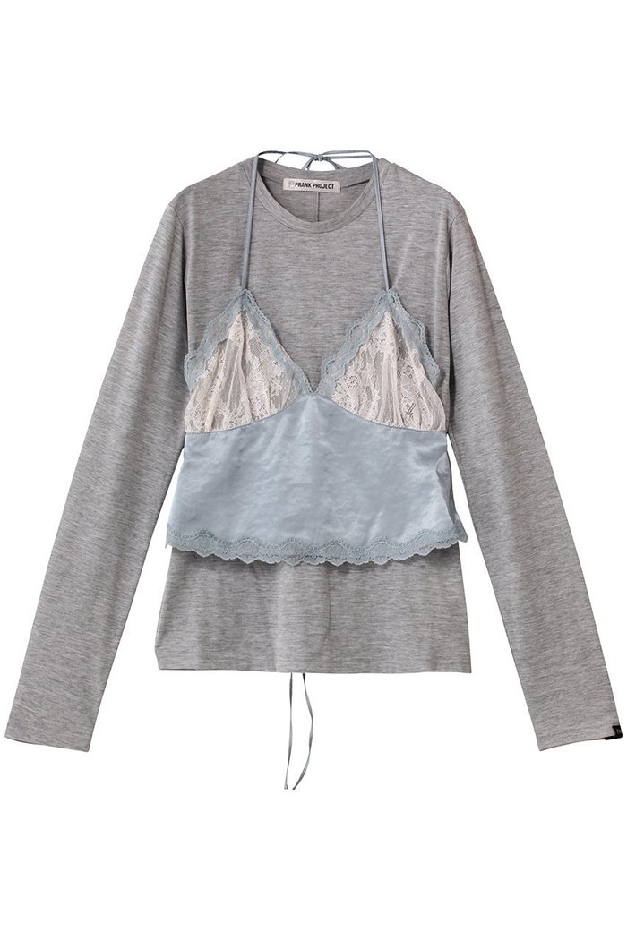 【プランク プロジェクト/PRANK PROJECT】のランジェリーコンビトップ / Lingerie Combi Top インテリア・キッズ・メンズ・レディースファッション・服の通販 founy(ファウニー) https://founy.com/ ファッション Fashion レディースファッション Fashion for Women ワンピース Dresses トップス・カットソー Cut & Sew Tops コンビ Combo, Combination Style サテン Satin, Glossy Fabric スリーブ Sleeve, Long Sleeve / Short Sleeve ドッキング Docking, Mixed Material ランジェリー Lingerie, Intimate Wear レース Lace, Lace Fabric ロング Long, Long-Length |ID: prp329100004929251 ipo3291000000036992345