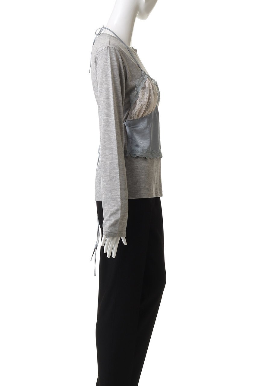 【プランク プロジェクト/PRANK PROJECT】のランジェリーコンビトップ / Lingerie Combi Top 人気、トレンドファッション・服の通販 founy(ファニー) 　ファッション　Fashion　レディースファッション　Fashion for Women　ワンピース　Dresses　トップス・カットソー　Cut & Sew Tops　コンビ　Combo, Combination Style　サテン　Satin, Glossy Fabric　スリーブ　Sleeve, Long Sleeve / Short Sleeve　ドッキング　Docking, Mixed Material　ランジェリー　Lingerie, Intimate Wear　レース　Lace, Lace Fabric　ロング　Long, Long-Length　other-3|ID: prp329100004929251 ipo3291000000036992354