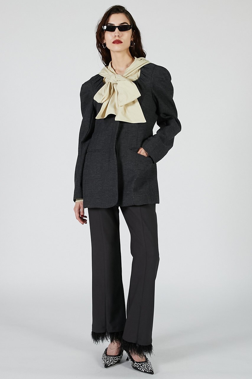 【プランク プロジェクト/PRANK PROJECT】のボウタイトップス / Bow Tie Tops 人気、トレンドファッション・服の通販 founy(ファニー) 　ファッション　Fashion　レディースファッション　Fashion for Women　トップス・カットソー　Cut & Sew Tops　シャツ・ブラウス・オフィスカジュアル　Elegant Blouses & Button-Ups　ロングTシャツ・Tシャツ　Longline T-Shirts & Tees　カットソー・ベーシックTシャツ　Cut-and-Sewn Tops / Stretch Tees & Basics　おすすめ　Recommended / Our Picks　カットソー　Cut and Sewn Top　ジャケット　Jacket, Outerwear　スリーブ　Sleeve, Long Sleeve / Short Sleeve　リボン　Ribbon, Bow　ロング　Long, Long-Length　other-7|ID: prp329100004929258 ipo3291000000036992440