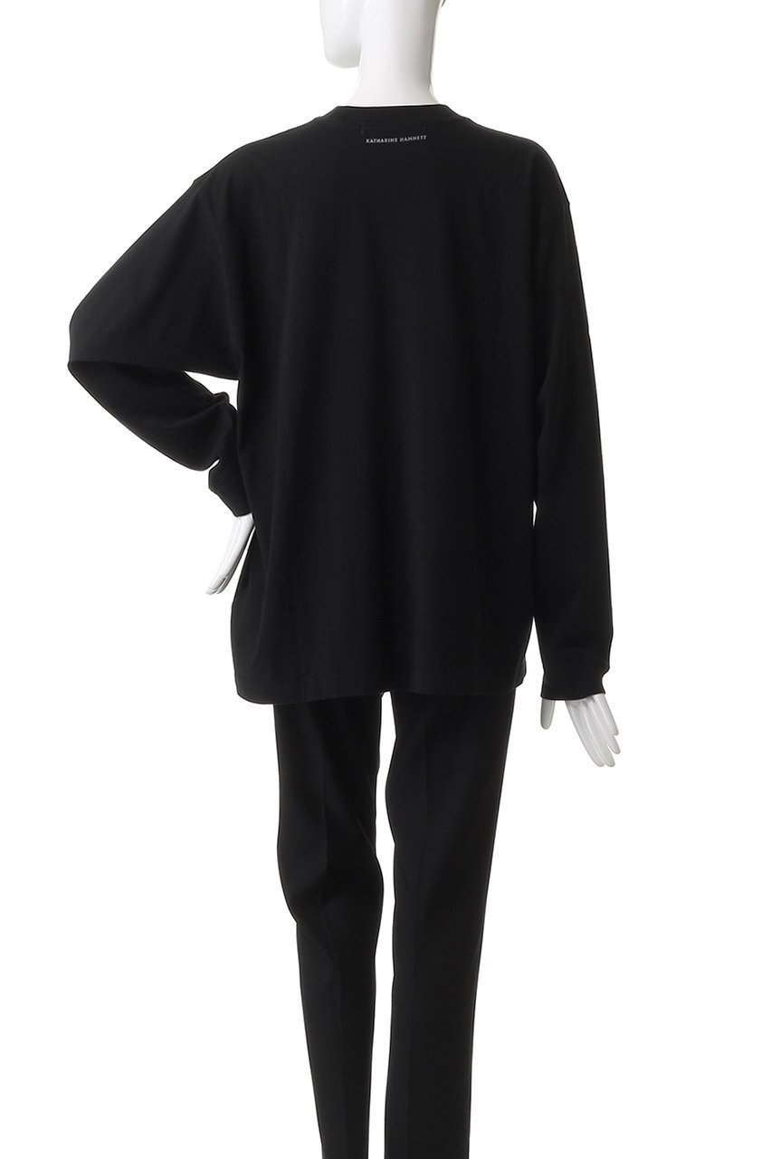 【キャサリンハムネット/KATHARINE HAMNETT LONDON】のロングスリーブスローガンTシャツ 人気、トレンドファッション・服の通販 founy(ファニー) 　ファッション　Fashion　レディースファッション　Fashion for Women　トップス・カットソー　Cut & Sew Tops　シャツ・ブラウス・オフィスカジュアル　Elegant Blouses & Button-Ups　ロングTシャツ・Tシャツ　Longline T-Shirts & Tees　カットソー・ベーシックTシャツ　Cut-and-Sewn Tops / Stretch Tees & Basics　ユニセックス　Unisex, Genderless　シンプル　Simple, Minimal　スリーブ　Sleeve, Long Sleeve / Short Sleeve　トレンド　Trend, Trending Now　リラックス　Relax, Relaxed Fit　ロング　Long, Long-Length　定番　Standard, Basic Item　other-4|ID: prp329100004929287 ipo3291000000036992670