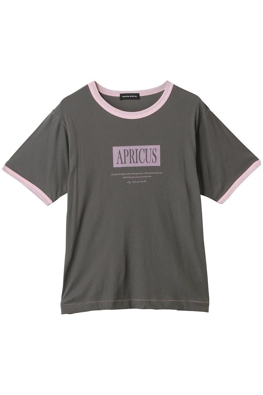 【メゾンスペシャル/MAISON SPECIAL】のAPRICUS Ringer T-shirt/APRICUSリンガーTEE インテリア・キッズ・メンズ・レディースファッション・服の通販 founy(ファニー) 　ファッション　Fashion　レディースファッション　Fashion for Women　トップス・カットソー　Cut & Sew Tops　シャツ・ブラウス・オフィスカジュアル　Elegant Blouses & Button-Ups　ロングTシャツ・Tシャツ　Longline T-Shirts & Tees　カットソー・ベーシックTシャツ　Cut-and-Sewn Tops / Stretch Tees & Basics　カットソー　Cut and Sewn Top　ショート　Short, Short Length　スリーブ　Sleeve, Long Sleeve / Short Sleeve　トリミング　Trimming, Decorative Edge　フロント　Front, Front Design　プリント　Print, Printed Pattern　夏　Summer　C.GRY(チャコールグレー)|ID: prp329100004929313 ipo3291000000036992819