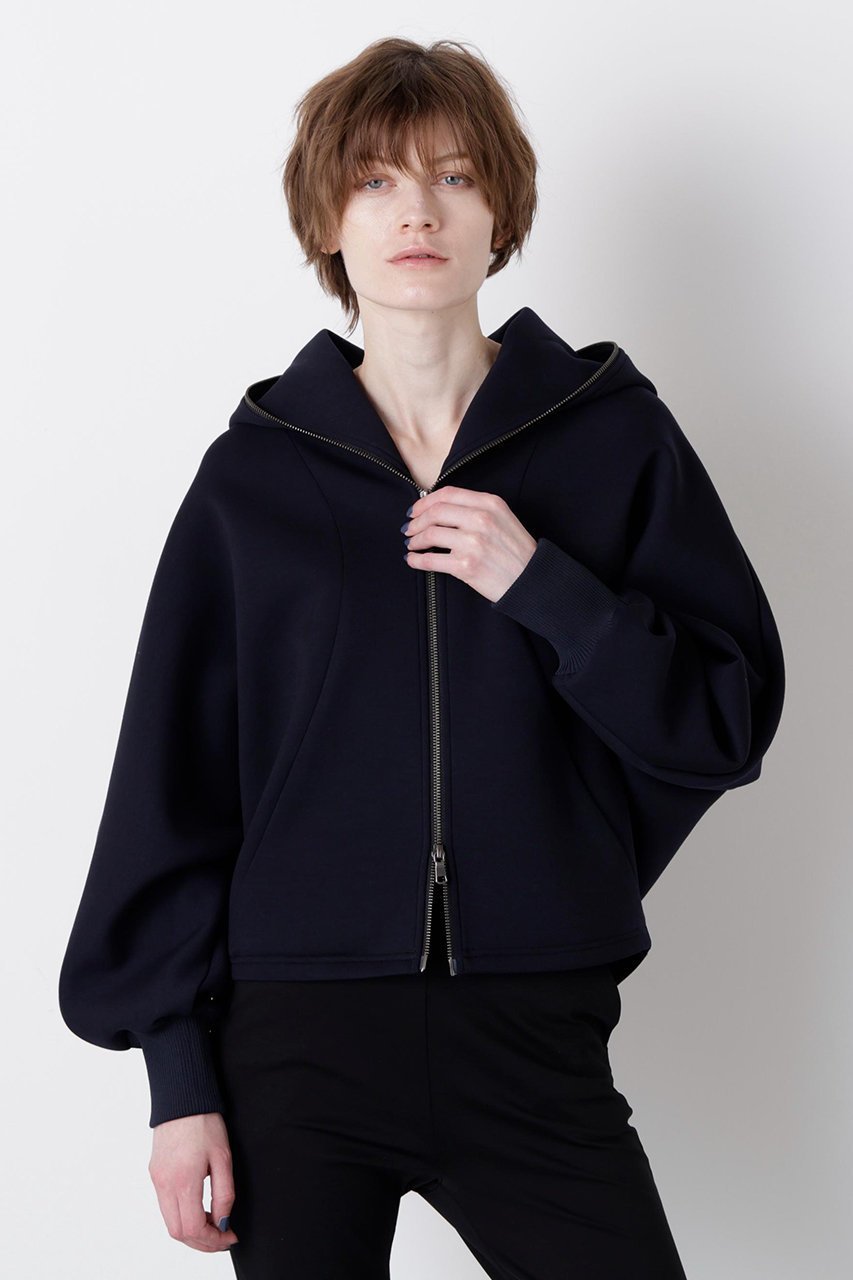 【ヒューエルミュージアム/hueLe Museum】の【STUMBLY】Air Double Knit Hood Zip Up インテリア・キッズ・メンズ・レディースファッション・服の通販 founy(ファニー) 　ファッション　Fashion　レディースファッション　Fashion for Women　トップス・カットソー　Cut & Sew Tops　ニット　Knit Tops & Sweaters　シャツ・ブラウス・オフィスカジュアル　Elegant Blouses & Button-Ups　レディースパーカー・カジュアルフーディー　Casual Hoodies & Sweatshirts　ロングTシャツ・Tシャツ　Longline T-Shirts & Tees　スウェット・クルーネックトップス　Sweatshirts & Crewnecks / Relaxed Fit Sweat Tops　カットソー・ベーシックTシャツ　Cut-and-Sewn Tops / Stretch Tees & Basics　アイレット　Eyelet Lace　アクリル　Acrylic Material　スポーティ　Sporty, Casual Athletic　ポケット　Pocket, Pocket Detail　ネイビー|ID: prp329100004929316 ipo3291000000036992858