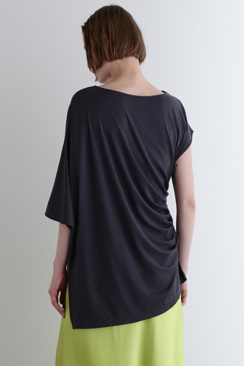 【ル フィル/LE PHIL】のセルロースベア天竺カットソー 人気、トレンドファッション・服の通販 founy(ファニー) 　ファッション　Fashion　レディースファッション　Fashion for Women　トップス・カットソー　Cut & Sew Tops　シャツ・ブラウス・オフィスカジュアル　Elegant Blouses & Button-Ups　ロングTシャツ・Tシャツ　Longline T-Shirts & Tees　カットソー・ベーシックTシャツ　Cut-and-Sewn Tops / Stretch Tees & Basics　アシンメトリー　Asymmetrical Style　カットソー　Cut and Sewn Top　ギャザー　Gathered, Ruffled　シェイプ　Shape, Slim Fit　ショート　Short, Short Length　ストレッチ　Stretch, Stretchy Fabric　スリット　Slit, Slit Detail　スリーブ　Sleeve, Long Sleeve / Short Sleeve　ドレープ　Drape, Draping Fabric　定番　Standard, Basic Item　other-7|ID: prp329100004929322 ipo3291000000036992927