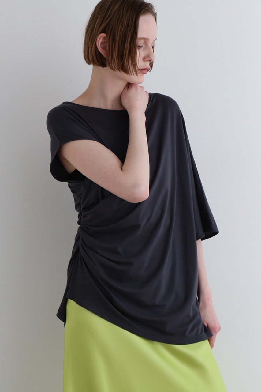 【ル フィル/LE PHIL】のセルロースベア天竺カットソー 人気、トレンドファッション・服の通販 founy(ファニー) 　ファッション　Fashion　レディースファッション　Fashion for Women　トップス・カットソー　Cut & Sew Tops　シャツ・ブラウス・オフィスカジュアル　Elegant Blouses & Button-Ups　ロングTシャツ・Tシャツ　Longline T-Shirts & Tees　カットソー・ベーシックTシャツ　Cut-and-Sewn Tops / Stretch Tees & Basics　アシンメトリー　Asymmetrical Style　カットソー　Cut and Sewn Top　ギャザー　Gathered, Ruffled　シェイプ　Shape, Slim Fit　ショート　Short, Short Length　ストレッチ　Stretch, Stretchy Fabric　スリット　Slit, Slit Detail　スリーブ　Sleeve, Long Sleeve / Short Sleeve　ドレープ　Drape, Draping Fabric　定番　Standard, Basic Item　other-8|ID: prp329100004929322 ipo3291000000036992929