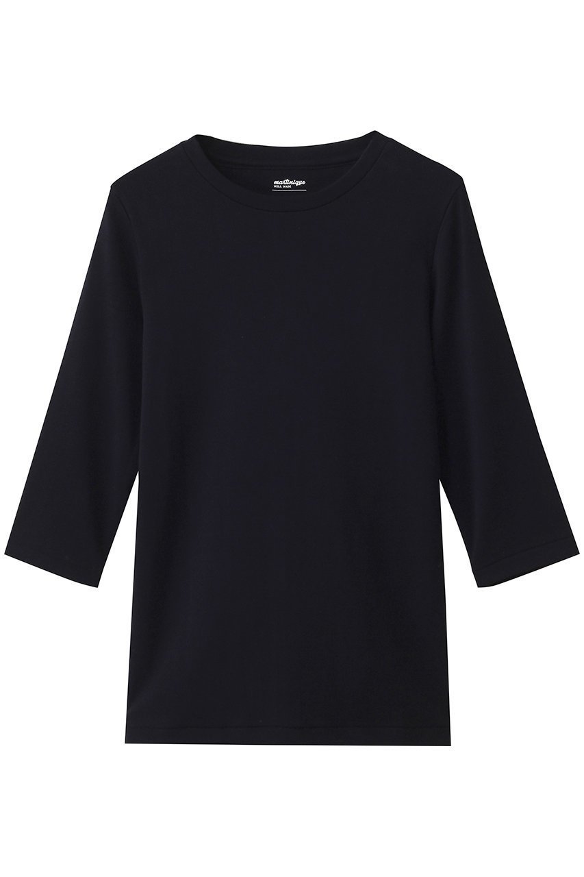 【マルティニーク/martinique】の《定番》フライス5分袖プルオーバー インテリア・キッズ・メンズ・レディースファッション・服の通販 founy(ファニー) 　ファッション　Fashion　レディースファッション　Fashion for Women　トップス・カットソー　Cut & Sew Tops　シャツ・ブラウス・オフィスカジュアル　Elegant Blouses & Button-Ups　ロングTシャツ・Tシャツ　Longline T-Shirts & Tees　カジュアルプルオーバー・ニットトップス　Pullovers & Knit Tops / Casual Pullovers　カットソー・ベーシックTシャツ　Cut-and-Sewn Tops / Stretch Tees & Basics　インナー　Innerwear　ショート　Short, Short Length　シンプル　Simple, Minimal　スリーブ　Sleeve, Long Sleeve / Short Sleeve　フィット　Fit, Slim Fit　ベーシック　Basic, Essential　定番　Standard, Basic Item　ネイビー|ID: prp329100004929325 ipo3291000000036992964