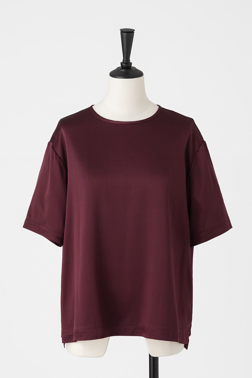 【オーヴィル/EAUVIRE】のウォッシャブルシルクTブラウス 人気、トレンドファッション・服の通販 founy(ファニー) 　ファッション　Fashion　レディースファッション　Fashion for Women　トップス・カットソー　Cut & Sew Tops　シャツ・ブラウス・オフィスカジュアル　Elegant Blouses & Button-Ups　ロングTシャツ・Tシャツ　Longline T-Shirts & Tees　カットソー・ベーシックTシャツ　Cut-and-Sewn Tops / Stretch Tees & Basics　サテン　Satin, Glossy Fabric　ショート　Short, Short Length　シルク　Silk, 100% Silk　ストレッチ　Stretch, Stretchy Fabric　スリーブ　Sleeve, Long Sleeve / Short Sleeve　エレガント 上品　Elegant　半袖　Short Sleeve, Half Sleeve　定番　Standard, Basic Item　 other-1|ID: prp329100004929375 ipo3291000000036993325