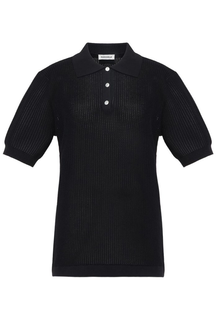 【マディソンブルー/MADISONBLUE】のPOLO KNIT MESH メッシュニットポロ インテリア・キッズ・メンズ・レディースファッション・服の通販 founy(ファウニー) https://founy.com/ ファッション Fashion レディースファッション Fashion for Women トップス・カットソー Cut & Sew Tops ニット Knit Tops & Sweaters シャツ・ブラウス・オフィスカジュアル Elegant Blouses & Button-Ups ロングTシャツ・Tシャツ Longline T-Shirts & Tees カットソー・ベーシックTシャツ Cut-and-Sewn Tops / Stretch Tees & Basics ショート Short, Short Length スポーツ Sports, Activewear スポーティ Sporty, Casual Athletic スリーブ Sleeve, Long Sleeve / Short Sleeve ポロシャツ Polo Shirt, Collared Tee メッシュ Mesh, Net Fabric 軽量 Lightweight, Ultra Light 透かし Cut-Out, Lacework |ID: prp329100004929381 ipo3291000000036993380