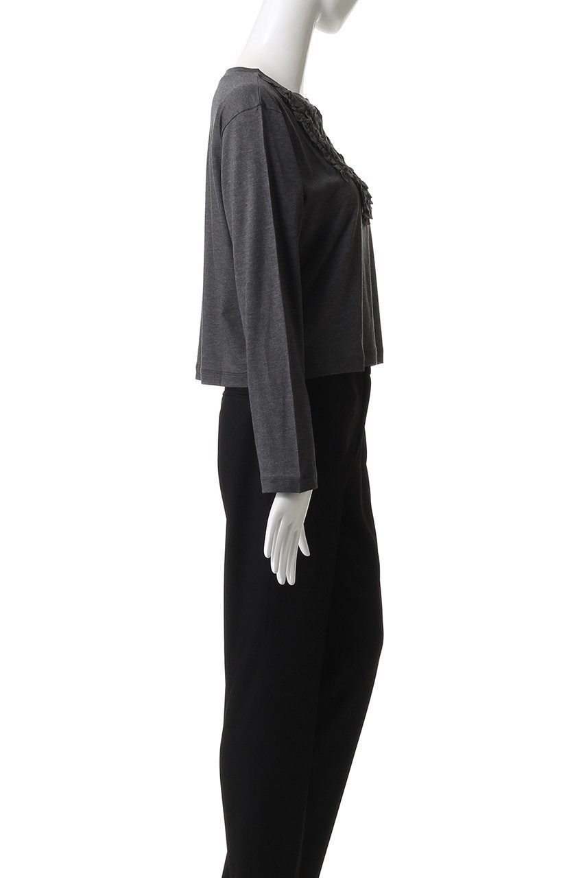 【ミズイロ インド/mizuiro ind】のフロントフリルプルオーバー 人気、トレンドファッション・服の通販 founy(ファニー) 　ファッション　Fashion　レディースファッション　Fashion for Women　トップス・カットソー　Cut & Sew Tops　シャツ・ブラウス・オフィスカジュアル　Elegant Blouses & Button-Ups　ロングTシャツ・Tシャツ　Longline T-Shirts & Tees　カジュアルプルオーバー・ニットトップス　Pullovers & Knit Tops / Casual Pullovers　カットソー・ベーシックTシャツ　Cut-and-Sewn Tops / Stretch Tees & Basics　おすすめ　Recommended / Our Picks　インナー　Innerwear　カットソー　Cut and Sewn Top　ジャケット　Jacket, Outerwear　ストレッチ　Stretch, Stretchy Fabric　スリーブ　Sleeve, Long Sleeve / Short Sleeve　フリル　Frill, Ruffle　フロント　Front, Front Design　ロング　Long, Long-Length　エレガント 上品　Elegant　other-3|ID: prp329100004929395 ipo3291000000036993516