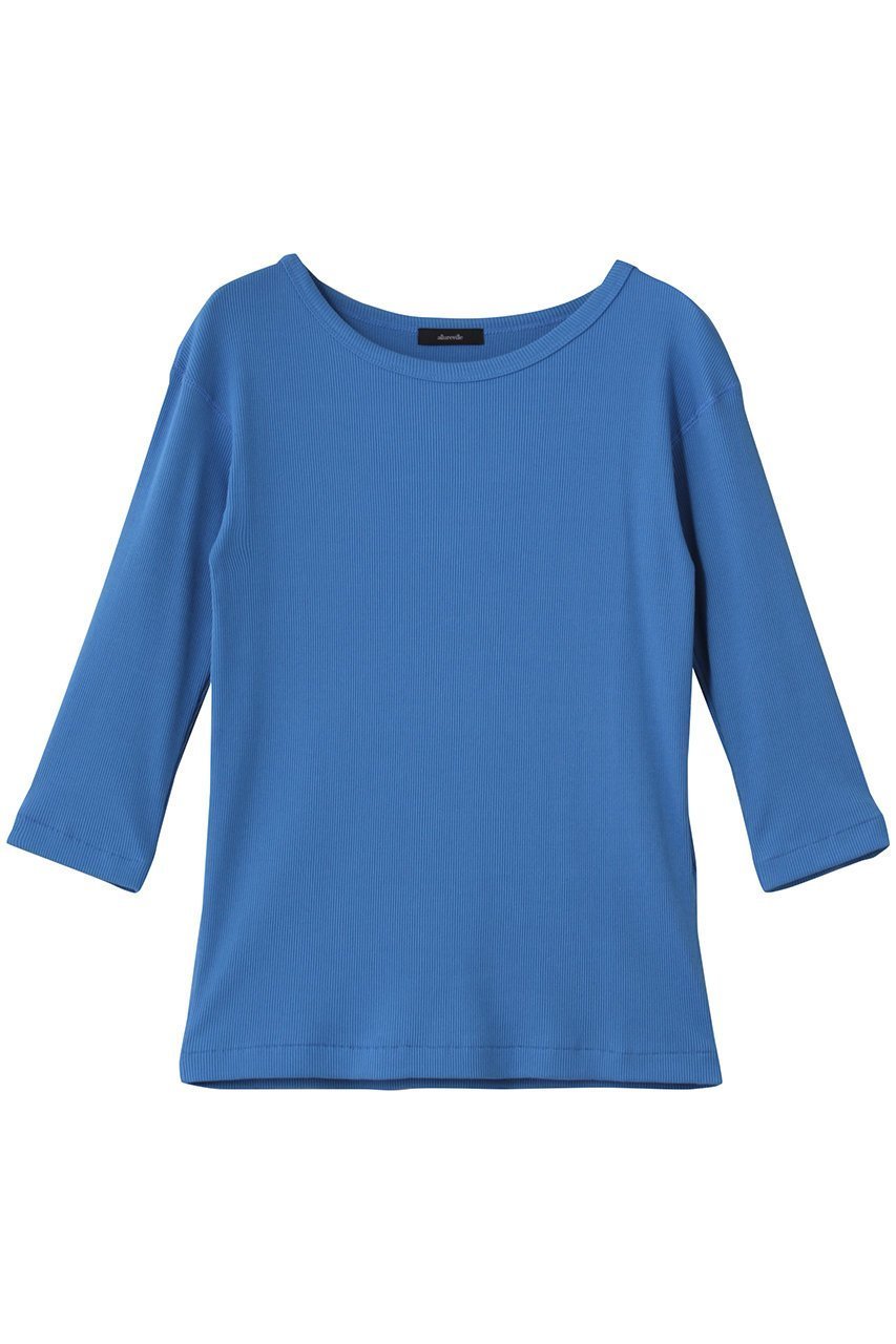 【アルアバイル/allureville】のテレコ3/4SLボートネックプルオーバー インテリア・キッズ・メンズ・レディースファッション・服の通販 founy(ファニー) 　ファッション　Fashion　レディースファッション　Fashion for Women　トップス・カットソー　Cut & Sew Tops　シャツ・ブラウス・オフィスカジュアル　Elegant Blouses & Button-Ups　ロングTシャツ・Tシャツ　Longline T-Shirts & Tees　カジュアルプルオーバー・ニットトップス　Pullovers & Knit Tops / Casual Pullovers　カットソー・ベーシックTシャツ　Cut-and-Sewn Tops / Stretch Tees & Basics　おすすめ　Recommended / Our Picks　インナー　Innerwear　シンプル　Simple, Minimal　スリーブ　Sleeve, Long Sleeve / Short Sleeve　テレコ　Ribbed, Rib Stitch　ロング　Long, Long-Length　ブルー|ID: prp329100004929399 ipo3291000000036993543