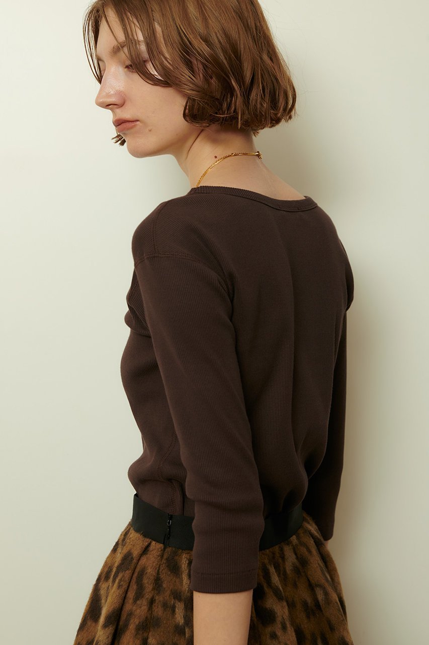 【アルアバイル/allureville】のテレコ3/4SLボートネックプルオーバー 人気、トレンドファッション・服の通販 founy(ファニー) 　ファッション　Fashion　レディースファッション　Fashion for Women　トップス・カットソー　Cut & Sew Tops　シャツ・ブラウス・オフィスカジュアル　Elegant Blouses & Button-Ups　ロングTシャツ・Tシャツ　Longline T-Shirts & Tees　カジュアルプルオーバー・ニットトップス　Pullovers & Knit Tops / Casual Pullovers　カットソー・ベーシックTシャツ　Cut-and-Sewn Tops / Stretch Tees & Basics　おすすめ　Recommended / Our Picks　インナー　Innerwear　シンプル　Simple, Minimal　スリーブ　Sleeve, Long Sleeve / Short Sleeve　テレコ　Ribbed, Rib Stitch　ロング　Long, Long-Length　other-6|ID: prp329100004929399 ipo3291000000036993555